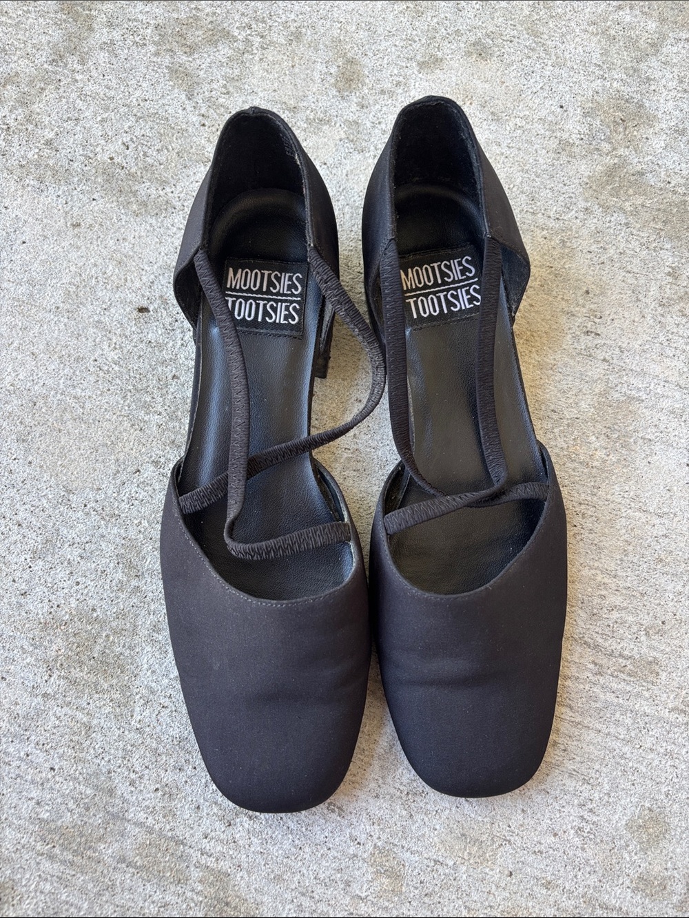 Mootsies Tootsies Vintage Black Slingback Low Block Heel Pumps - Picture 3 of 11